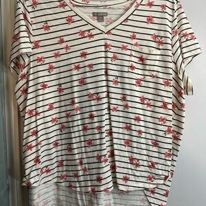 Floral Striped Women's Top